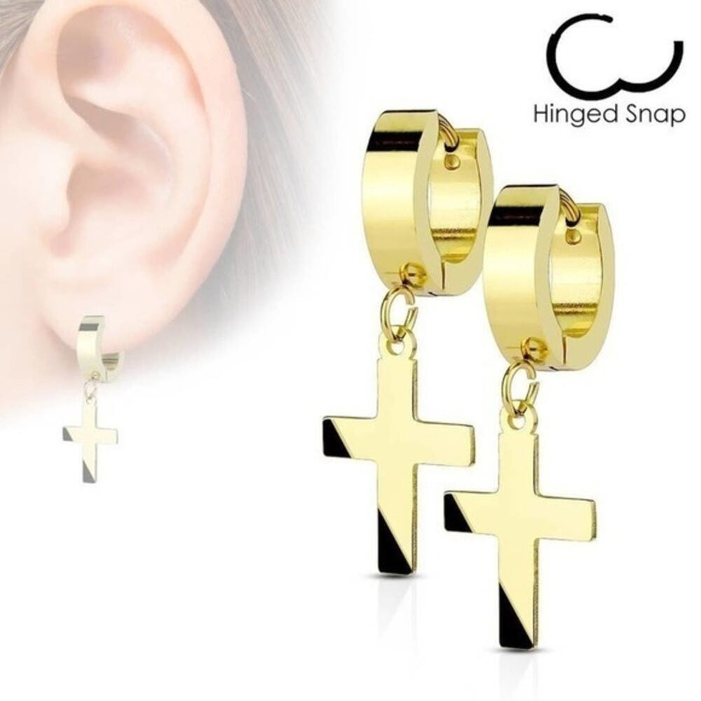 New stainless steel cross earring